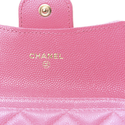 Chanel Caviar Quilted Flap Card Holder Wallet Pink 6 of 9