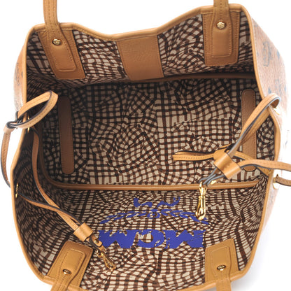MCM Visetos Medium Liz Reversible Shopper Tote Cognac 8 of 12