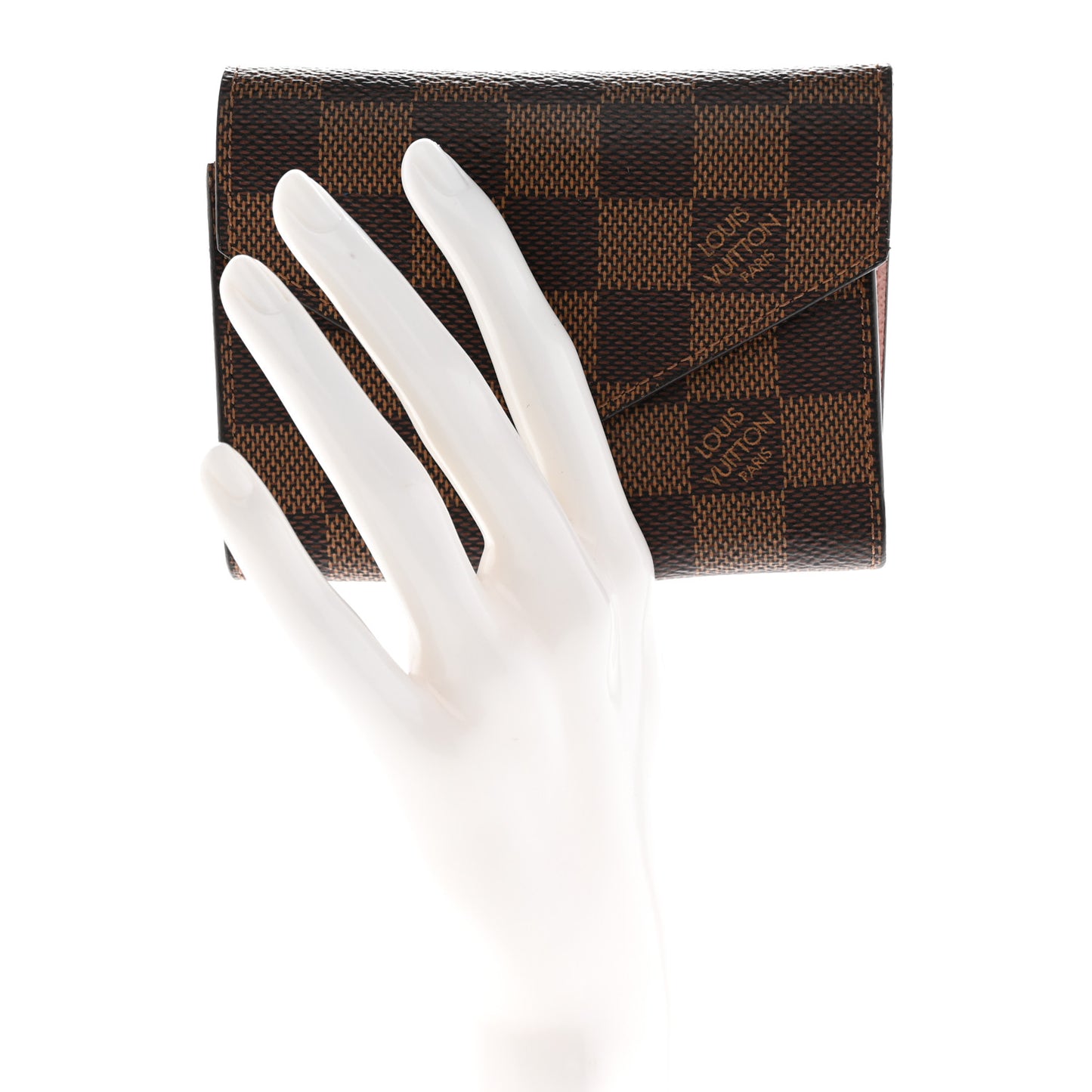 Damier Ebene Victorine Wallet Rose Ballerine