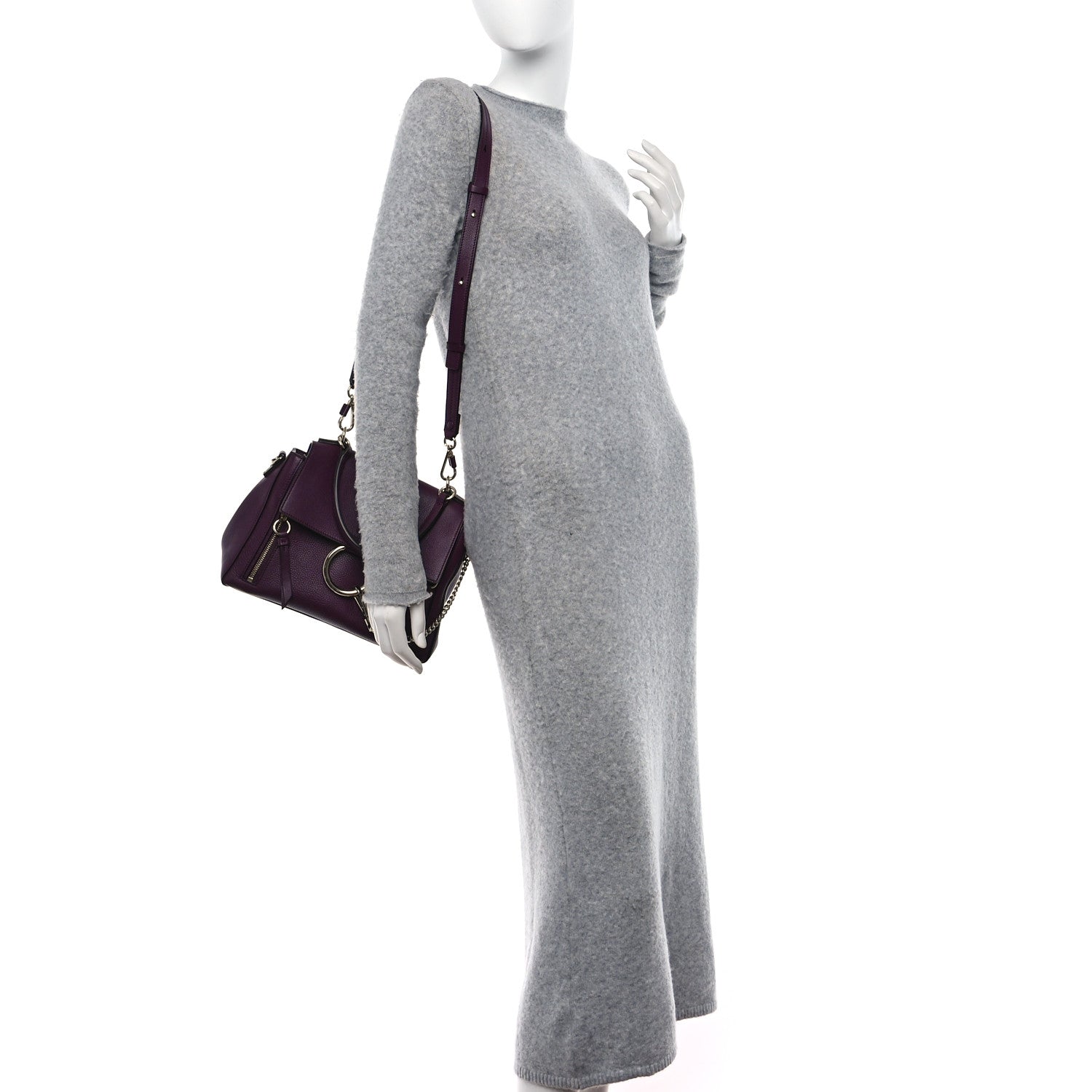 Chloe Calfskin Small Faye Day Shoulder Bag Intense Violine 2 of 9