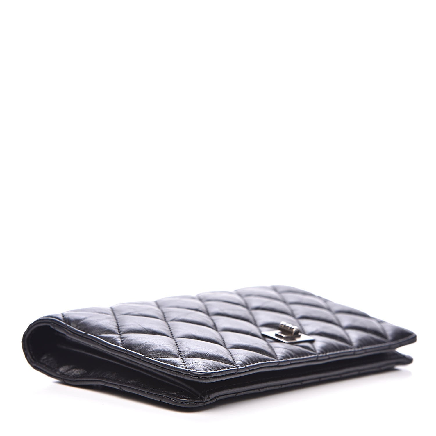 Chanel Aged Calfskin Quilted Reissue Yen Wallet Black 4 of 11