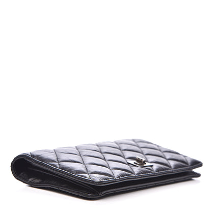 Chanel Aged Calfskin Quilted Reissue Yen Wallet Black 4 of 11