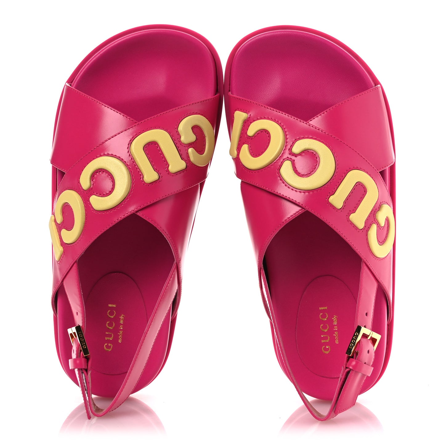 Calfskin Elizabeth Nappa Charlotte Logo Slingback Sandals 36 Fancy Fuchsia