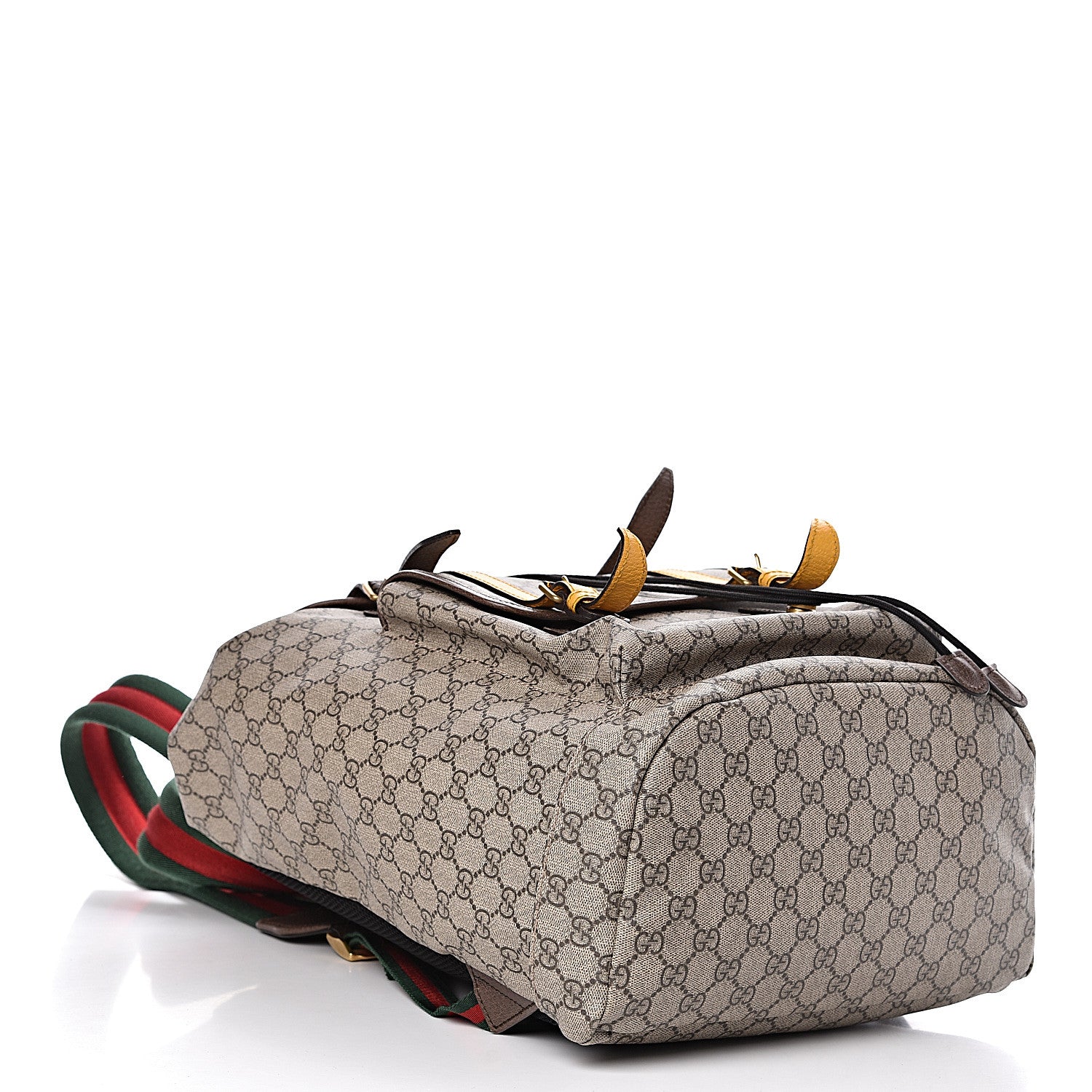 Gucci Soft GG Supreme Monogram Neo Vintage Double Buckle Backpack Beige New Acero Crop 4 of 11