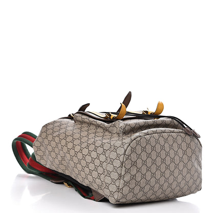 Gucci Soft GG Supreme Monogram Neo Vintage Double Buckle Backpack Beige New Acero Crop 4 of 11