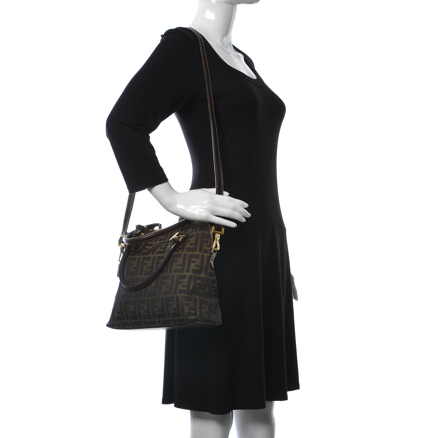 Fendi Zucca Top Handle Tote Tobacco 2 of 12