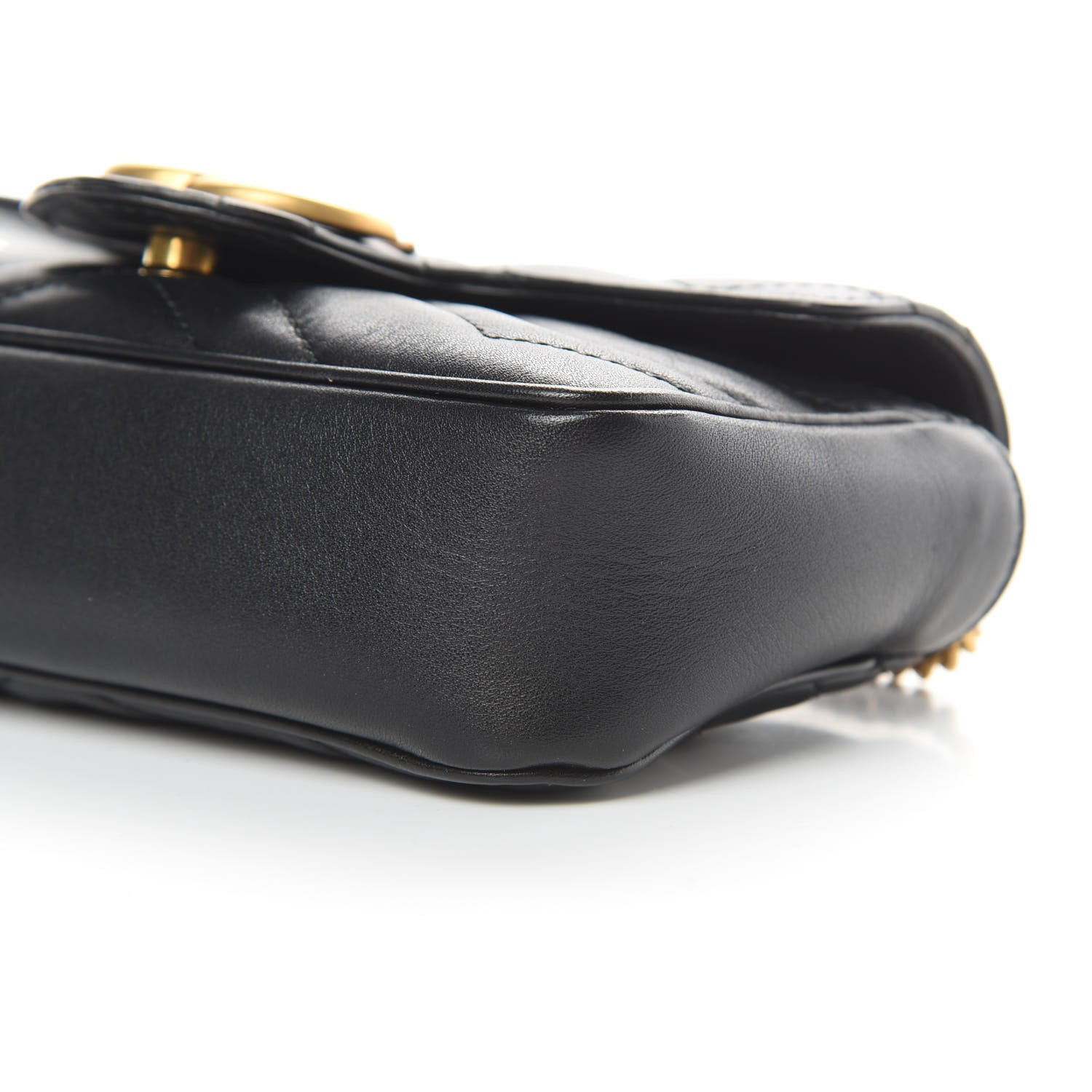 Gucci Calfskin Matelasse Super Mini GG Marmont Shoulder Bag Black 10 of 12