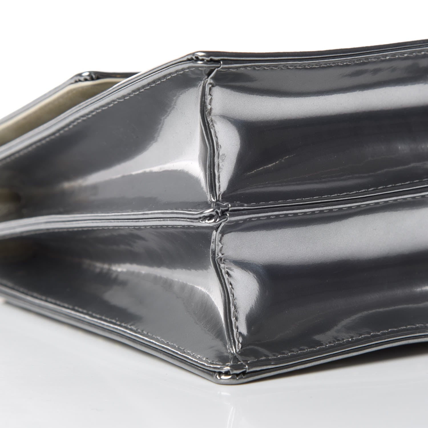 Christian Dior Metallic Calfskin Studded Vertical Diorama Silver 8 of 9