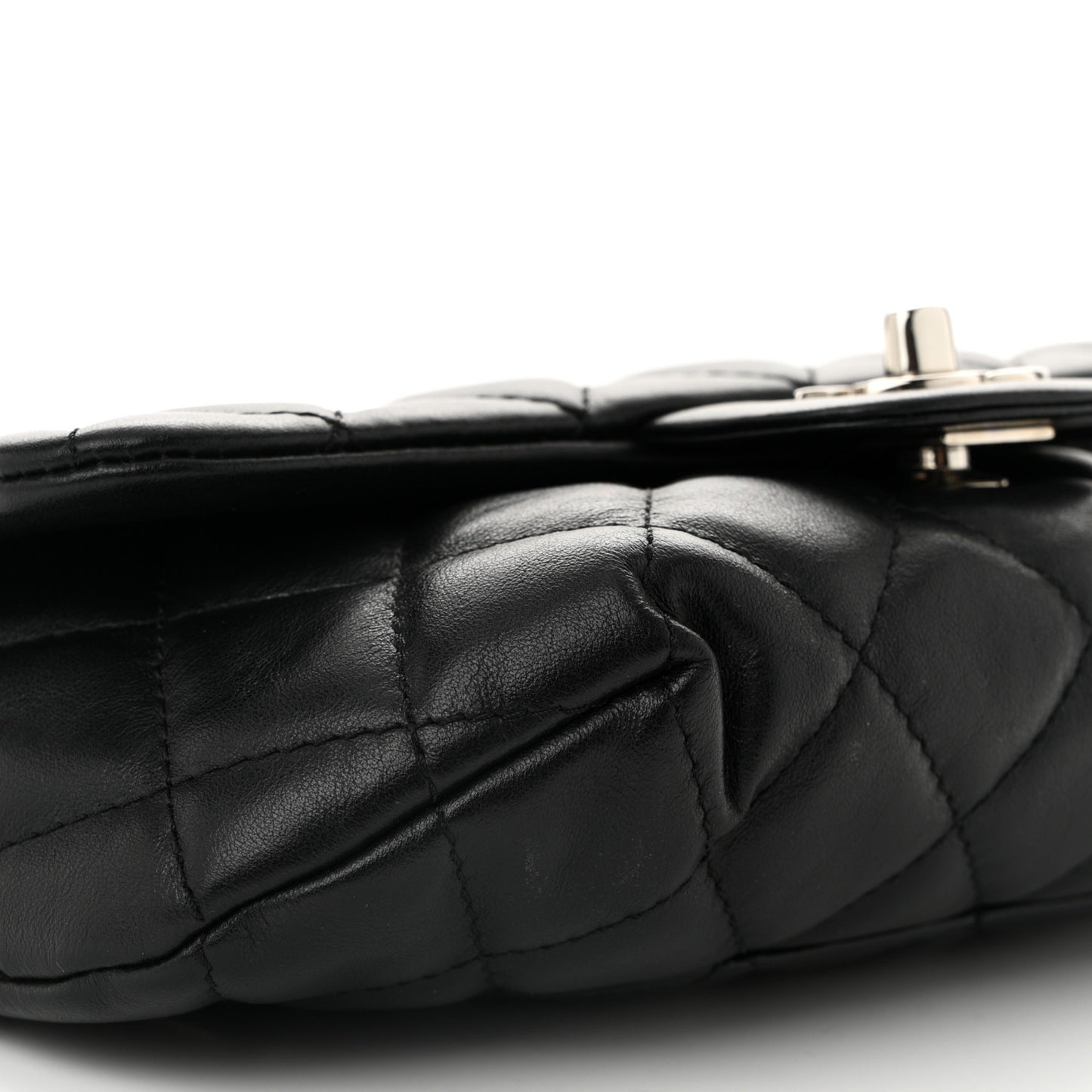 Calfskin Quilted CC Uniform Flap Belt Bag Black