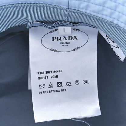 Prada Re-Nylon Metal Triangle Logo Womens Bucket Hat L Fiordaliso 13 of 16