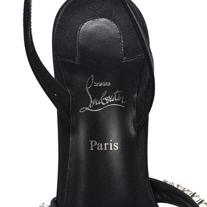 Christian Louboutin Veau Velours Crystal Embellished Emilia 85 Sandals 38.5 Black 7 of 7