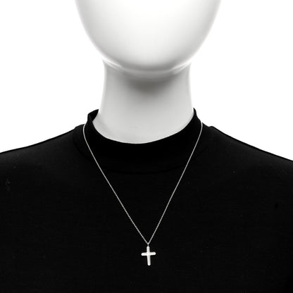 Tiffany Sterling Silver Concave Cross Pendant Necklace 2 of 4
