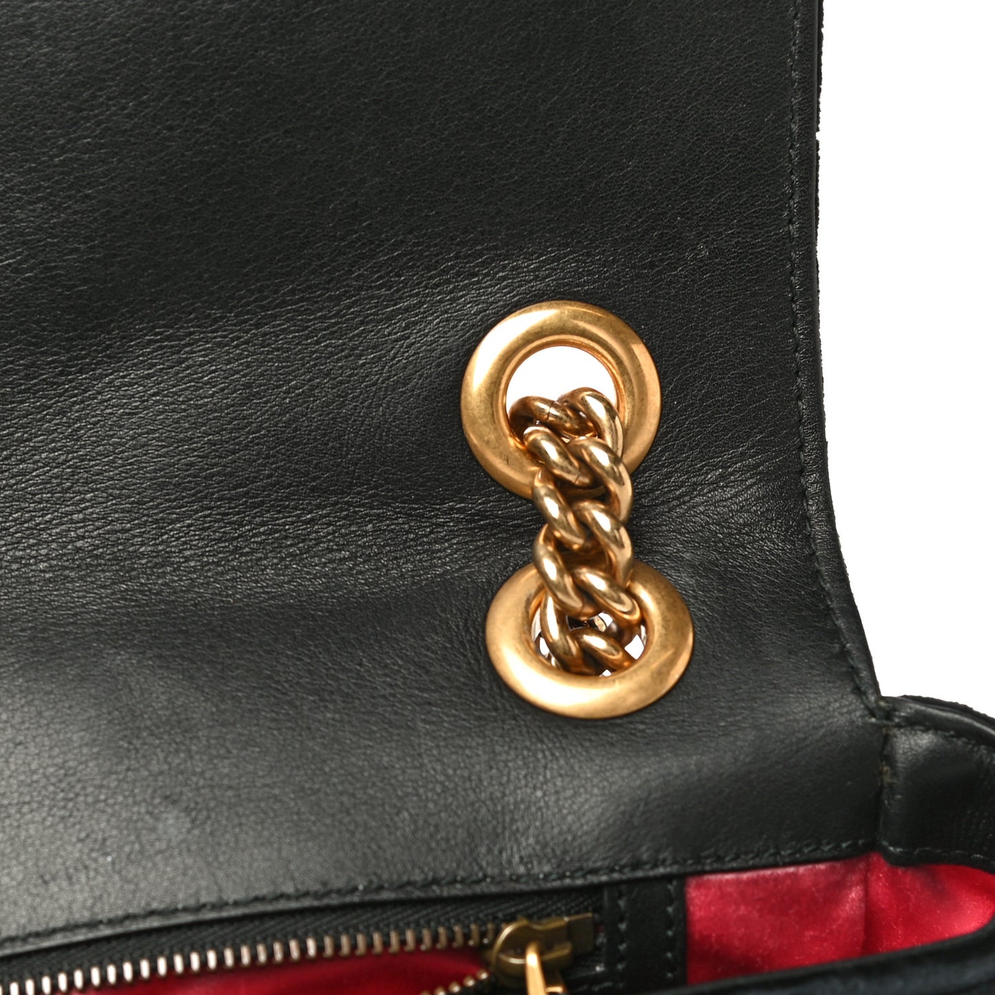 Velvet Matelasse Medium GG Marmont Shoulder Bag Black