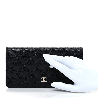Chanel Caviar Quilted Yen Wallet Black 2 of 8