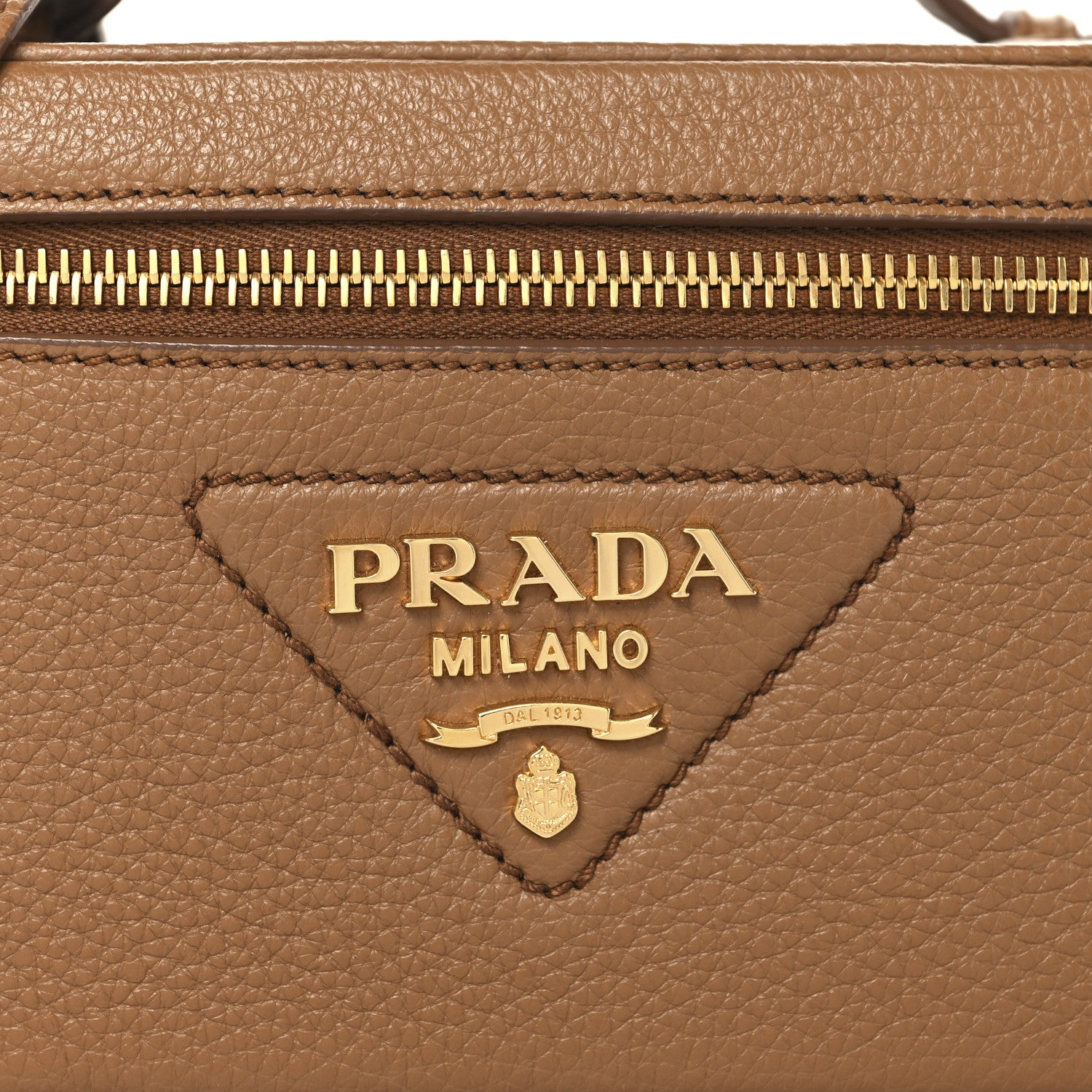 Prada Vitello Daino Mini Vanity Top Handle Bag Caramel 7 of 9