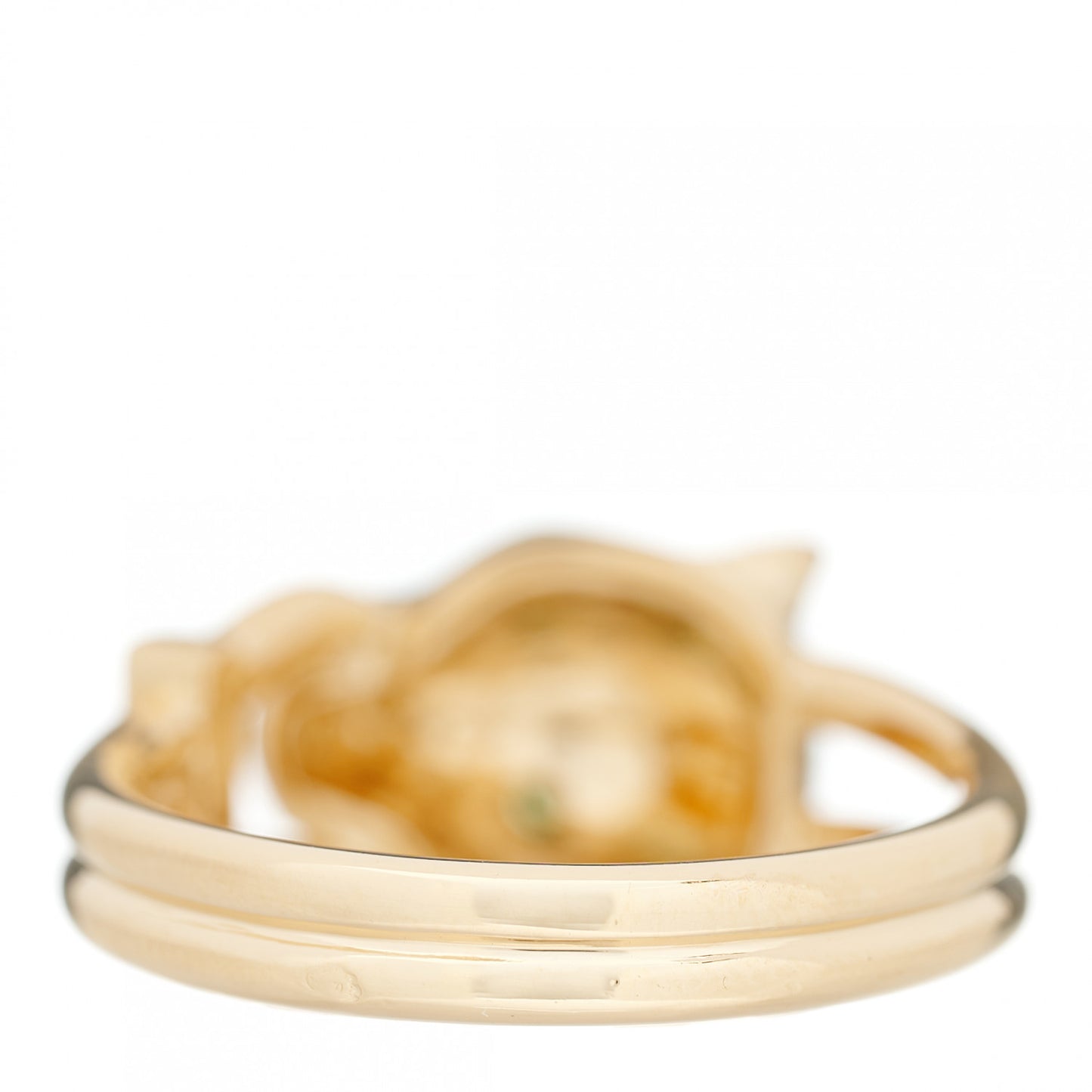 18K Yellow Gold Diamond Tsavorite Garnet Black Onyx Panthere de Cartier Ring 58 8.25