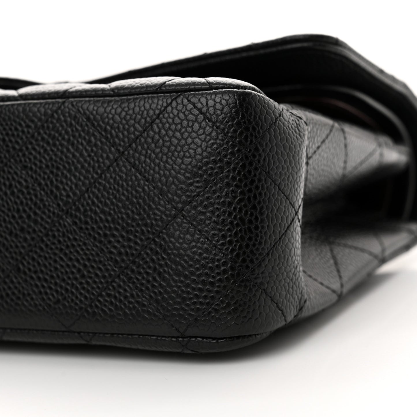 Caviar Quilted Medium Double Flap Black