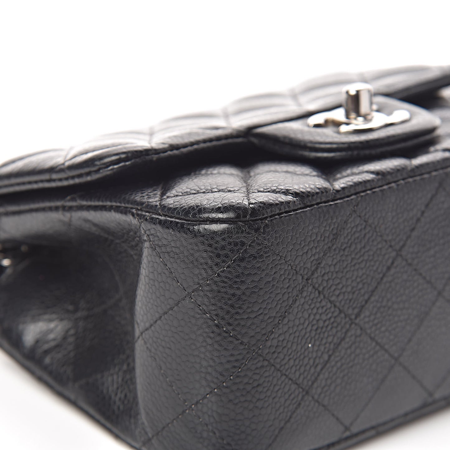 Caviar Quilted Mini Square Flap Black