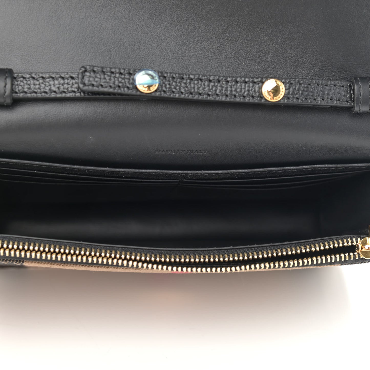 Grained Calfskin House Check Tartan Mix Hampshire Wallet On Chain Black