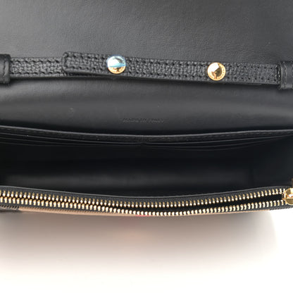 Burberry Grained Calfskin House Check Tartan Mix Hampshire Wallet On Chain Black 5 of 10