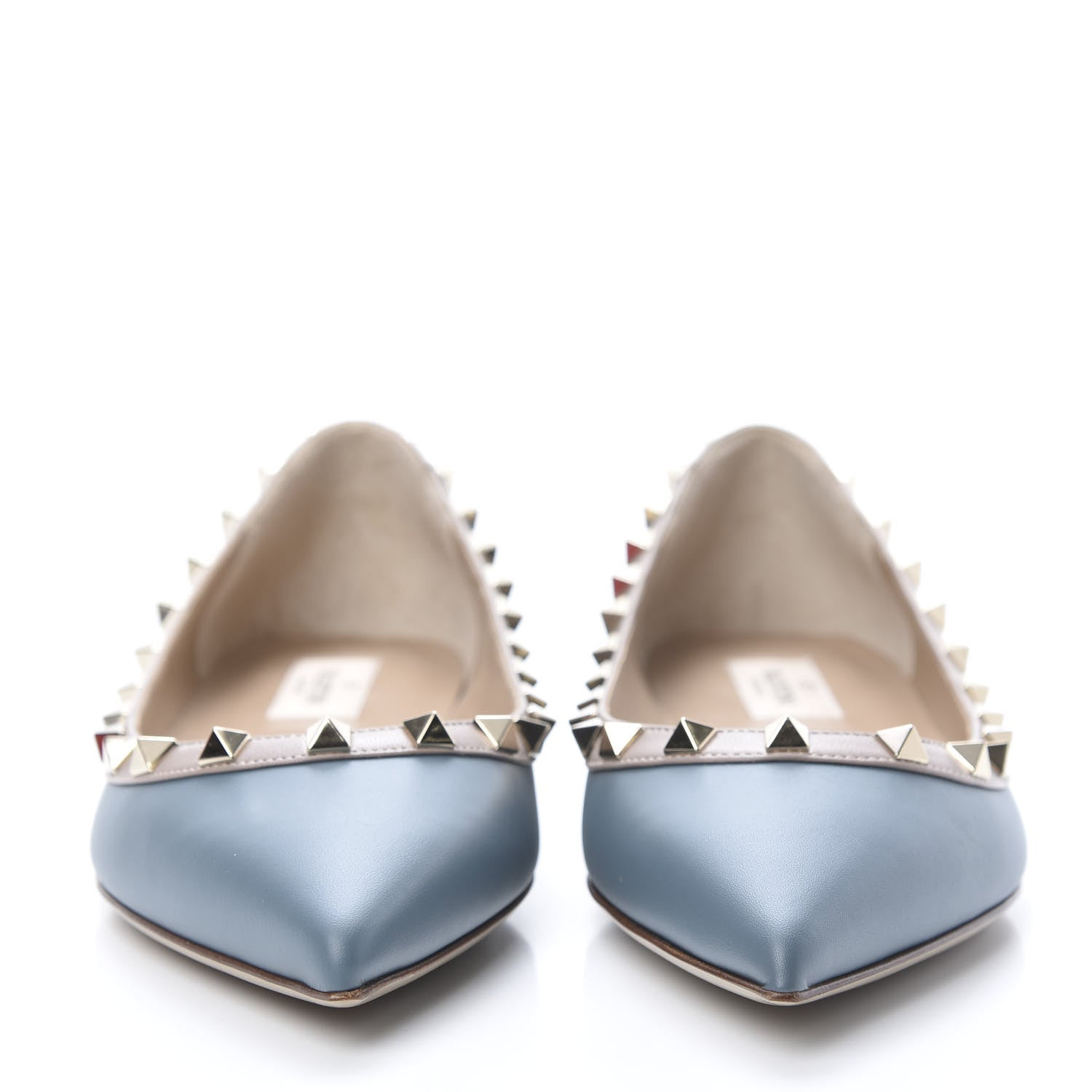 Valentino Garavani Calfskin Nappa Rockstud Ballerina Flats 37.5 Amadeus Poudre 2 of 8