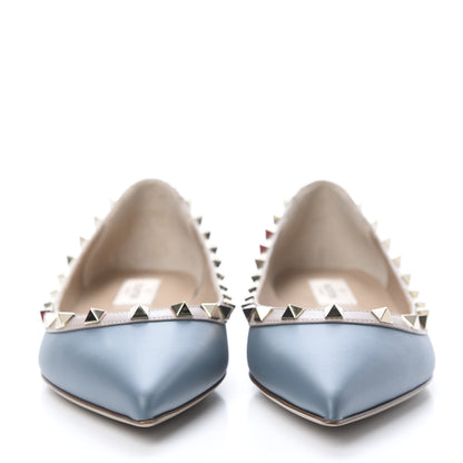 Valentino Garavani Calfskin Nappa Rockstud Ballerina Flats 37.5 Amadeus Poudre 2 of 8