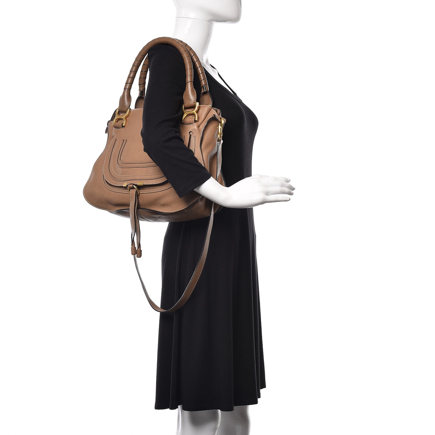 Calfskin Medium Marcie Satchel Nut