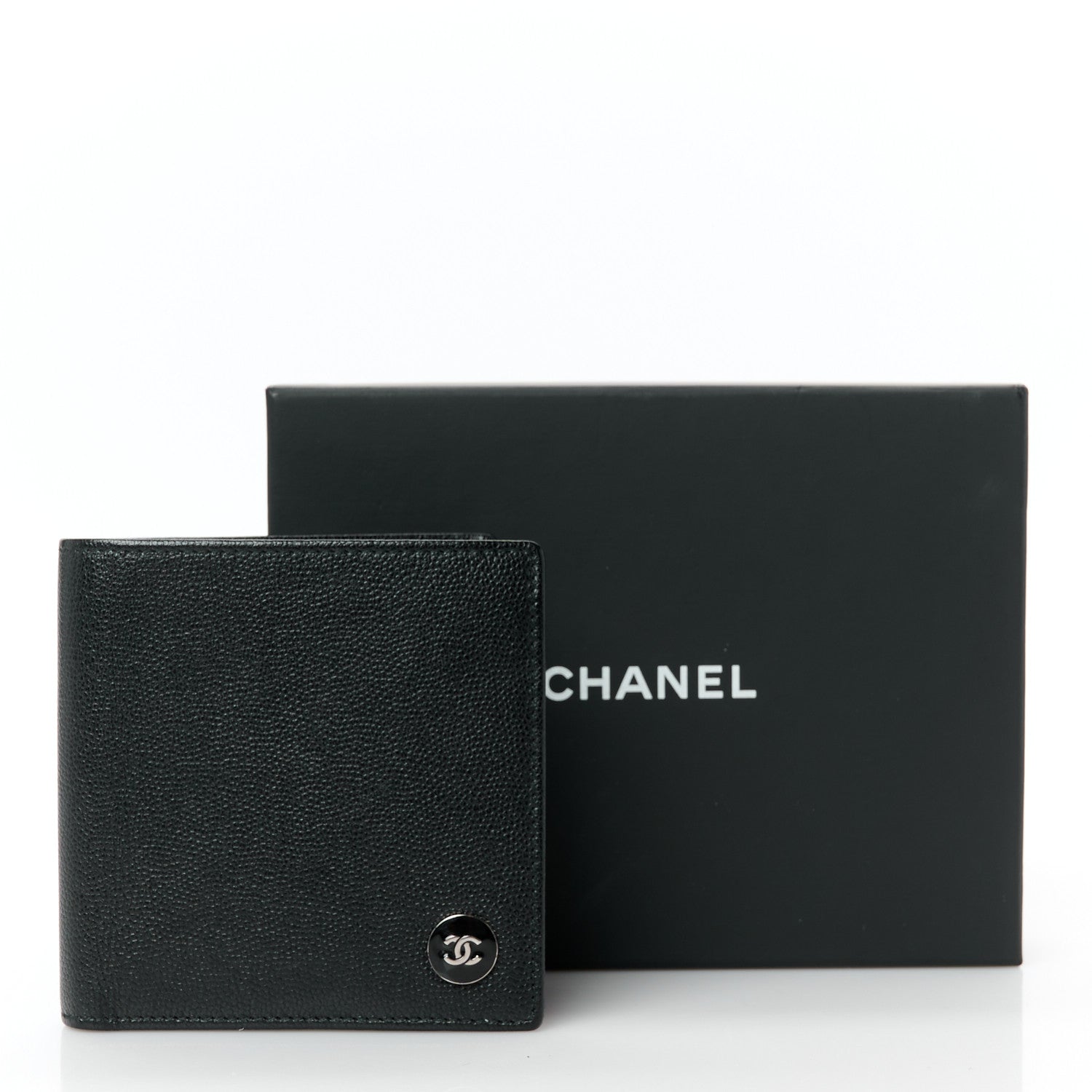 Chanel Caviar CC Button Bi-Fold Wallet Black 11 of 11