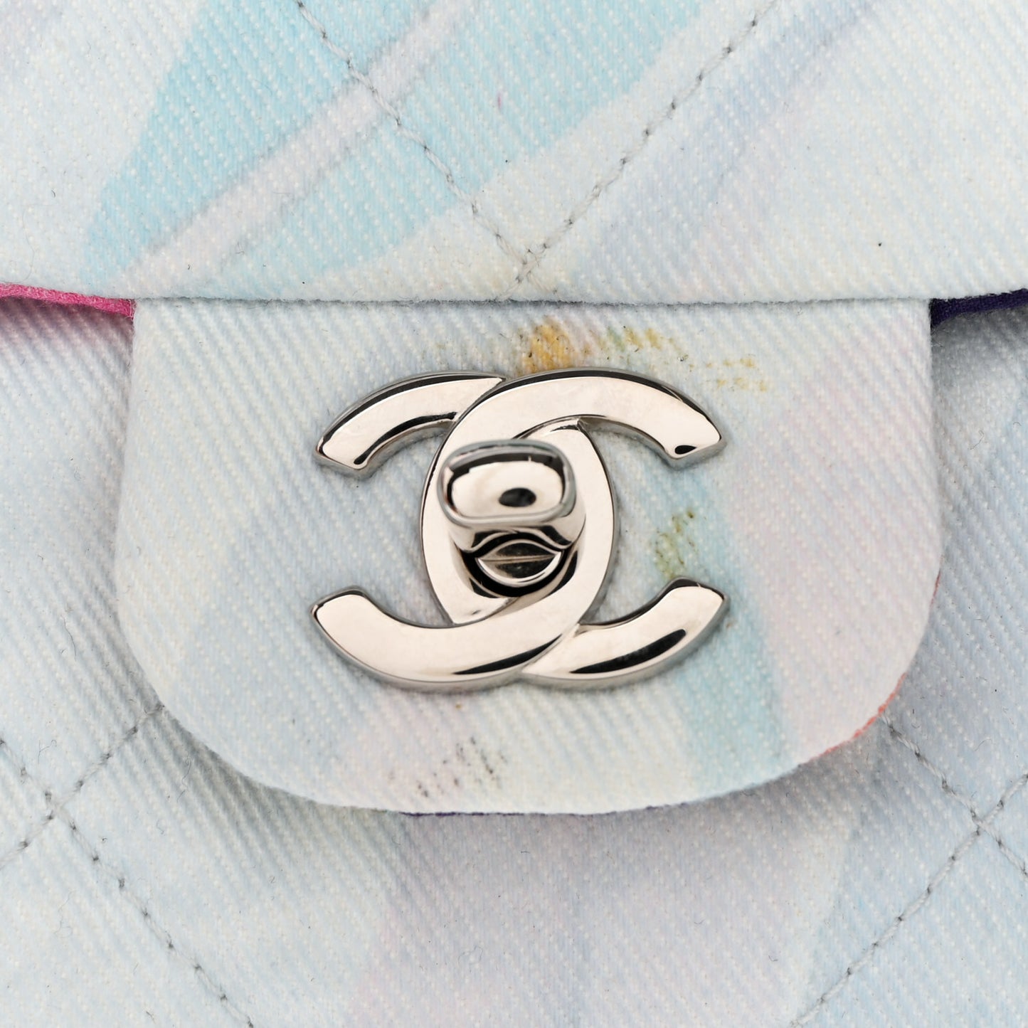 Canvas Quilted Jungle Jeans Flap White Multicolor