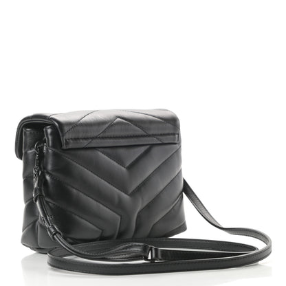 Saint Laurent Calfskin Y Quilted Monogram Toy Loulou Crossbody Bag Black 3 of 11