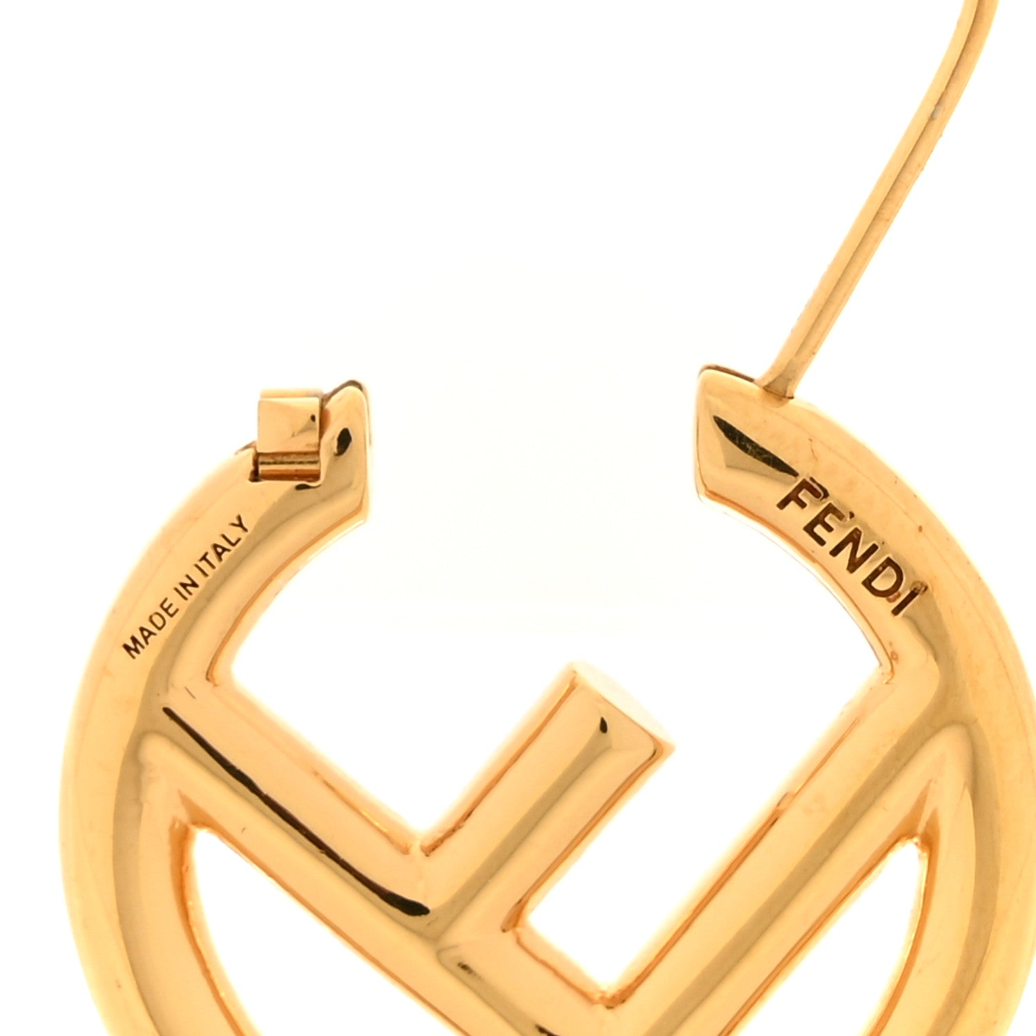 Fendi Metal FF Hoop Earrings Gold 4 of 6