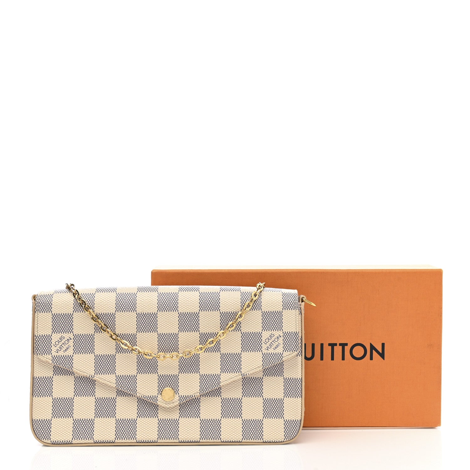 Louis Vuitton Damier Azur Pochette Felicie Chain Wallet Rose Ballerine 11 of 11