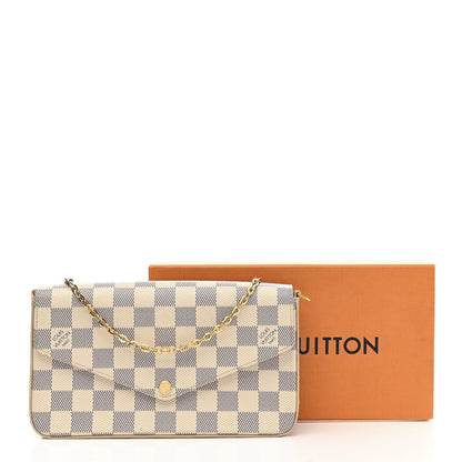 Louis Vuitton Damier Azur Pochette Felicie Chain Wallet Rose Ballerine 11 of 11