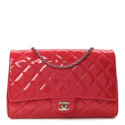 Chanel Patent Quilted Clutch with Chain Flap Fuchsia 1 of 11