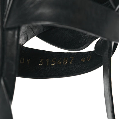 Saint Laurent Calfskin Tribute 105 Platform Sandals 40 Black 8 of 9