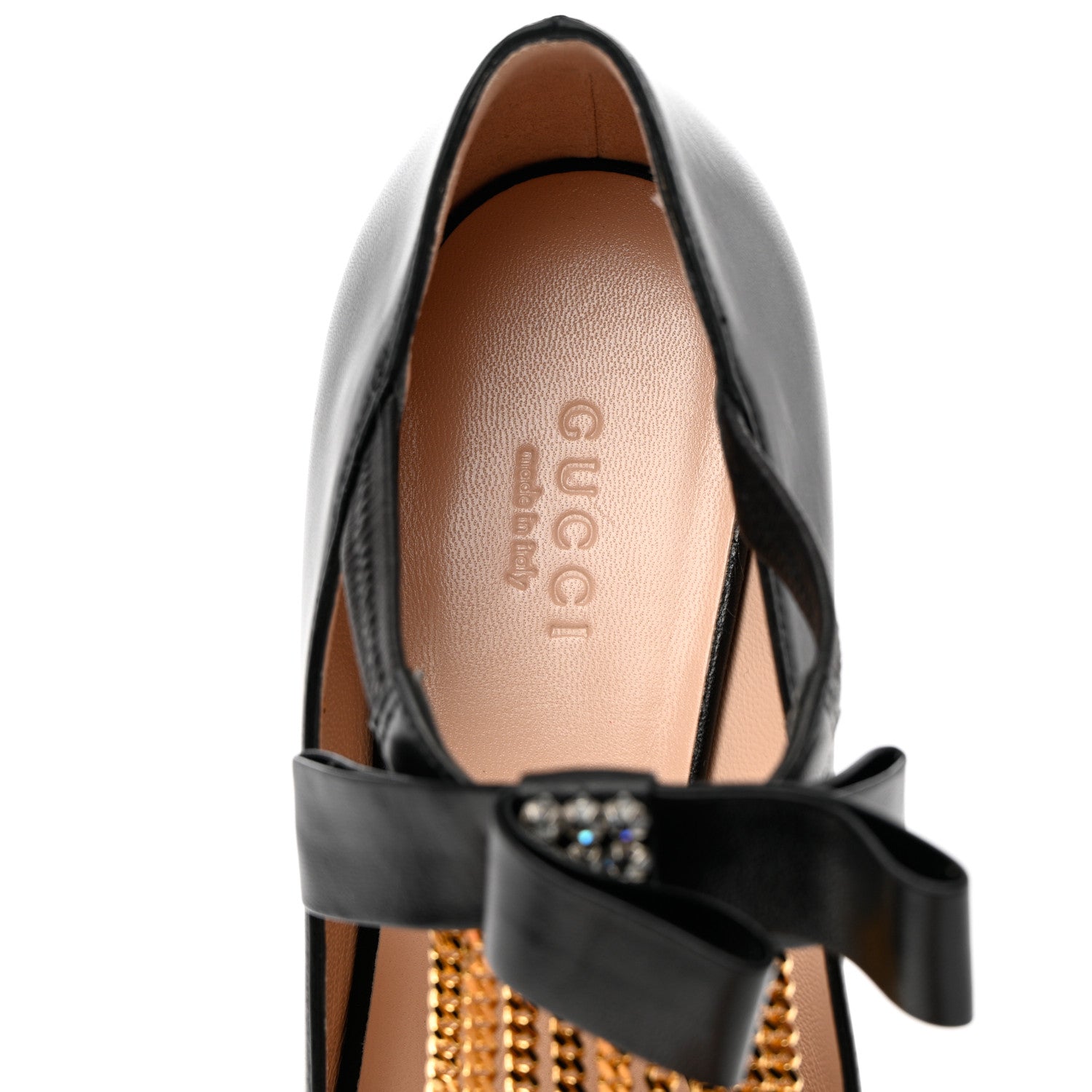 Gucci Nappa Crystal Bonny Bow Mary Jane Pumps 36 Black 6 of 10
