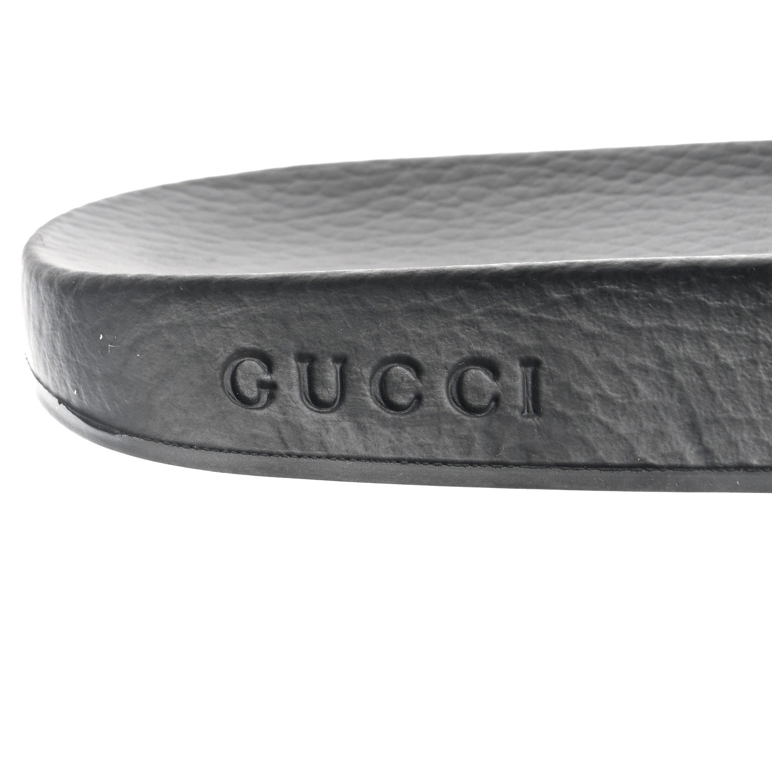 Gucci Rubber GG Monogram Perforated Womens Slide Sandals 37 Black 8 of 10