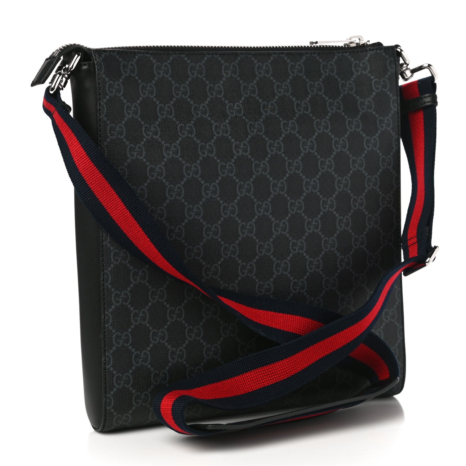 Gucci GG Supreme Monogram Night Courrier Flat Messenger Bag Black Multicolor 3 of 11