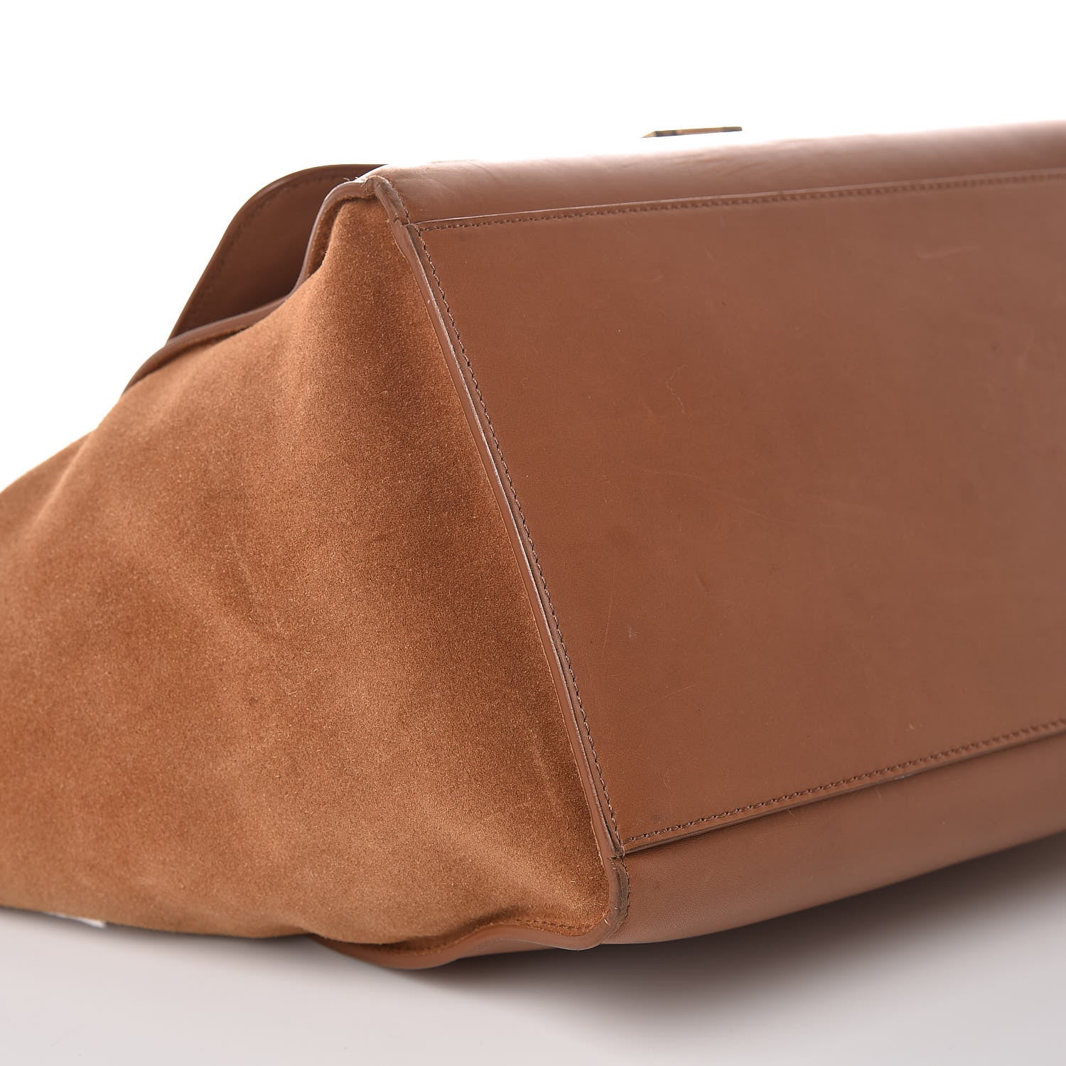 Celine Natural Calfskin Suede Medium Trapeze Tan 17 of 19