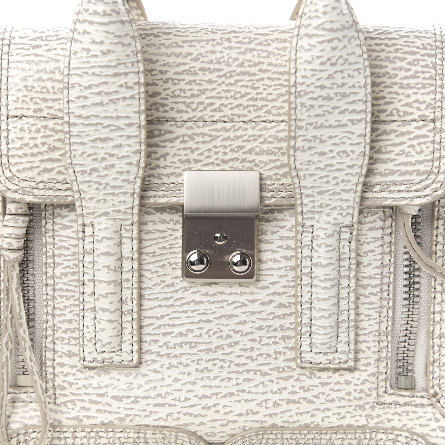 3.1 Phillip Lim 3.1 Shark Embossed Textured Calfskin Mini Pashli Satchel Ivory Dove 10 of 10
