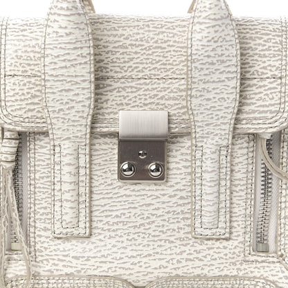 3.1 Phillip Lim 3.1 Shark Embossed Textured Calfskin Mini Pashli Satchel Ivory Dove 10 of 10