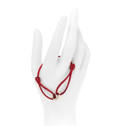 Cartier 18K Pink Yellow White Gold Trinity Cord Bracelet Red 2 of 10