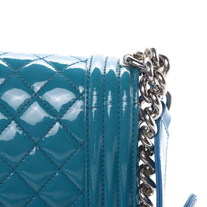 Chanel Patent Calfskin Medium Plexiglass Boy Flap Blue 12 of 20