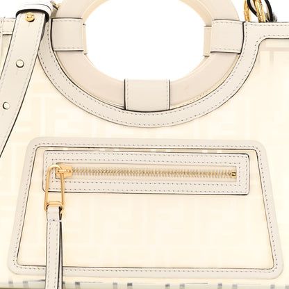 Fendi TPU FF Vitello Century Plexiglass Small Runaway Shopper Tote White 8 of 15