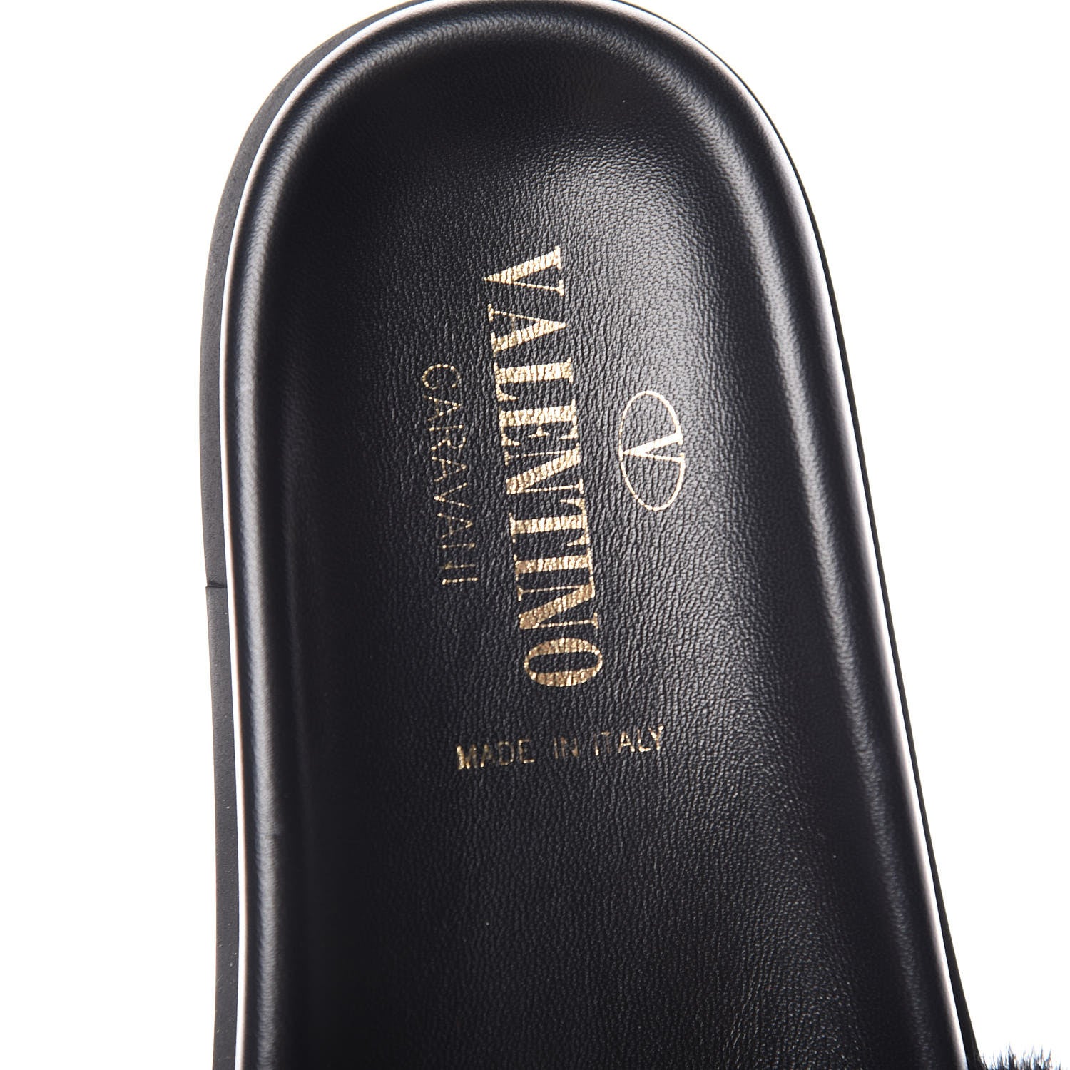 Valentino Garavani Mink Fur Rockstud Slide Sandals 38 Black 7 of 10