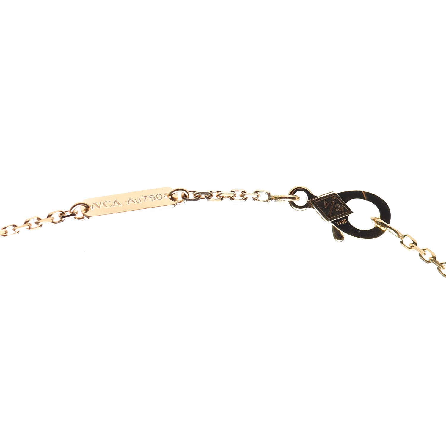 Van Cleef & Arpels 18K Yellow Gold Mother of Pearl Vintage Alhambra Pendant Necklace 6 of 8
