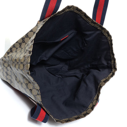 Gucci Crystal Monogram Medium Web Handle Vertical Tote Navy 5 of 9