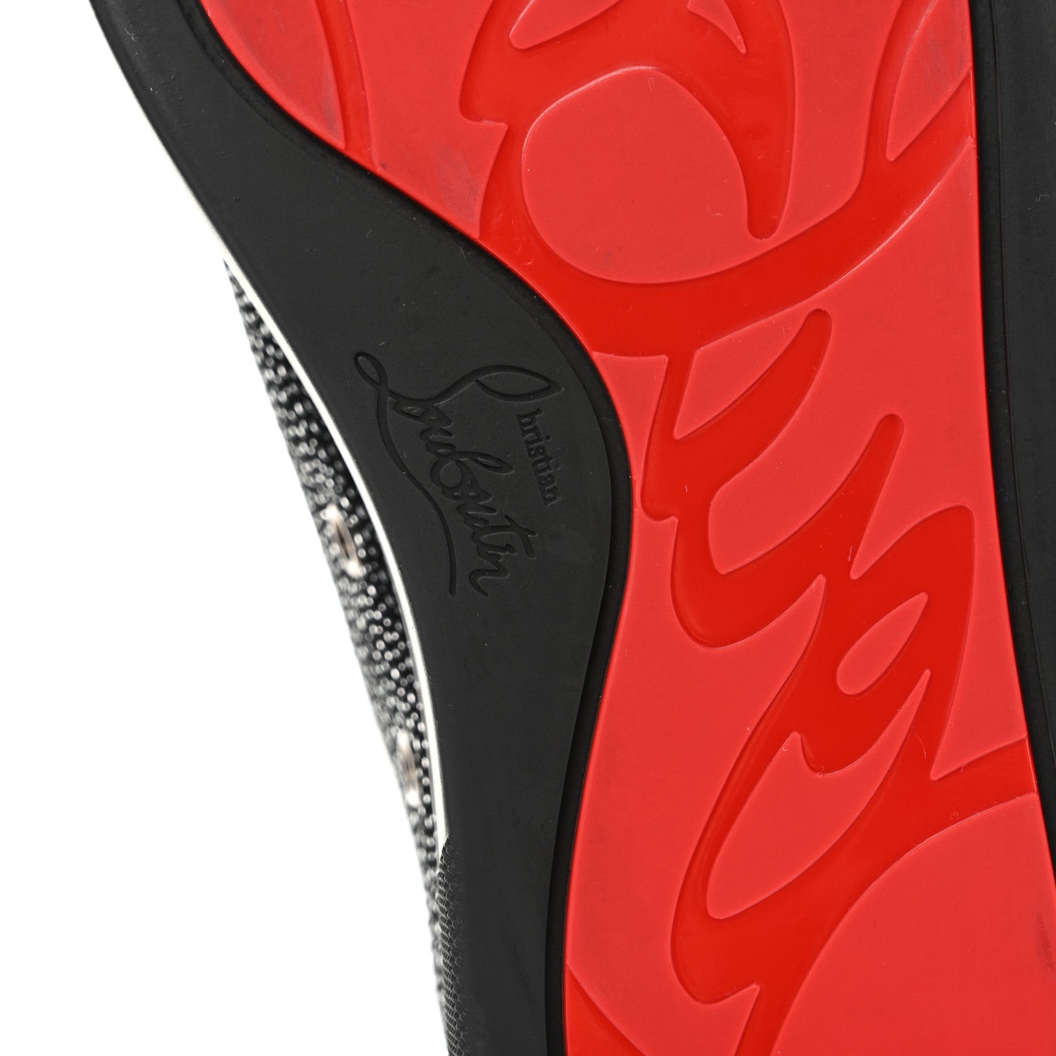 Christian Louboutin Veau Velours Mesh Seavaste 2 Orlato Flat Sneakers 42 Black Silver 8 of 10
