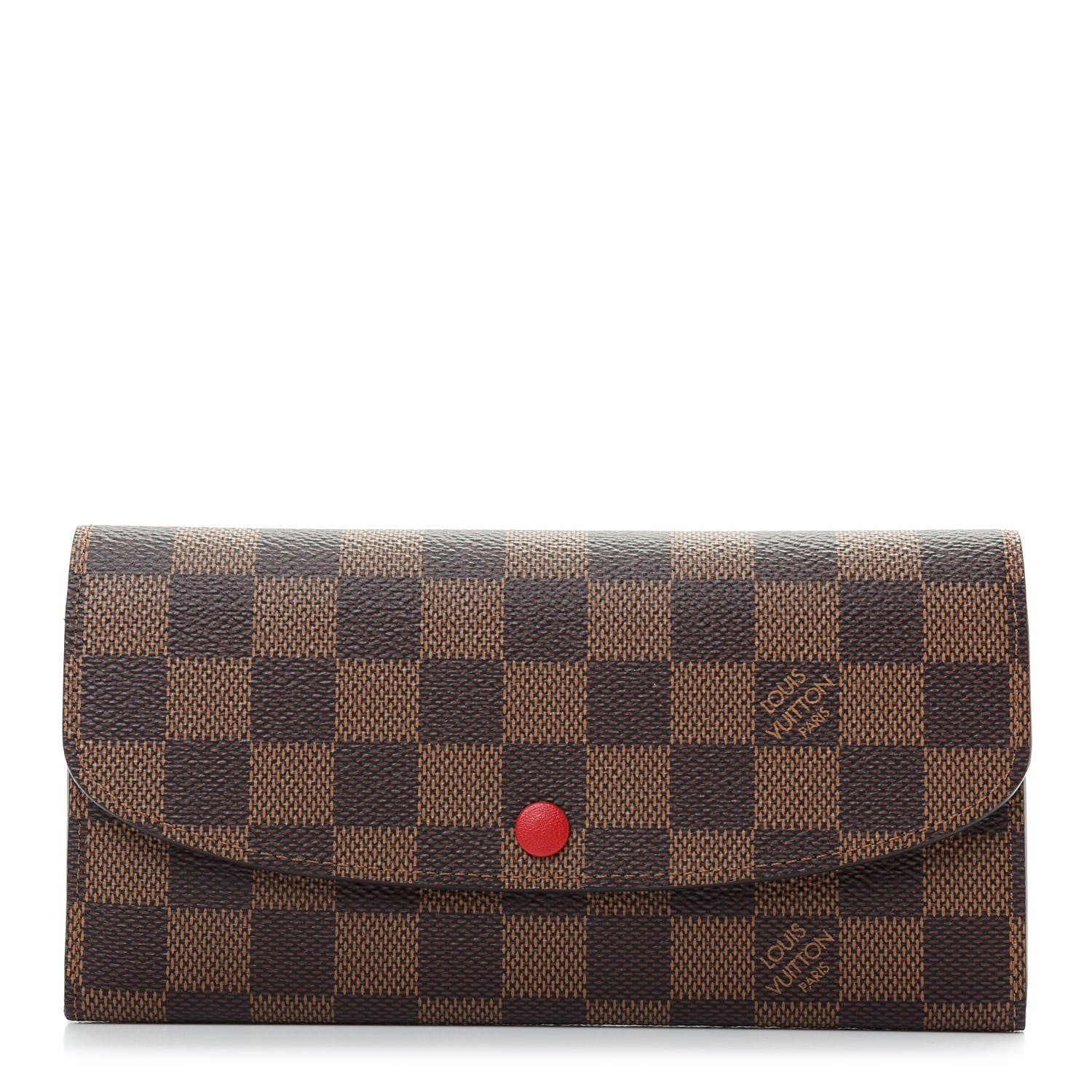 Louis Vuitton Damier Ebene Emilie Wallet Red 1 of 7