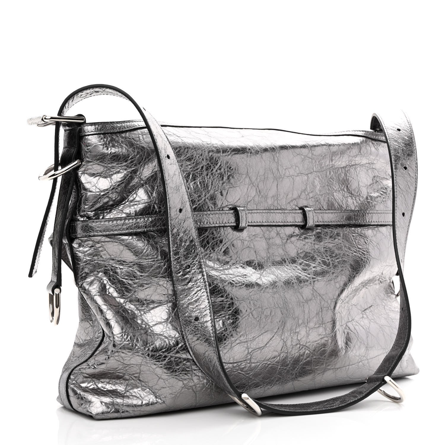 Givenchy Metallic Calfskin Medium Voyou Bag Silver 3 of 10